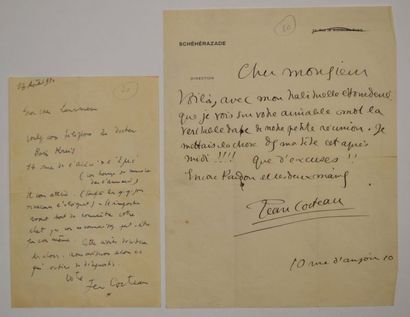 null COCTEAU (Jean) poète aux multiples activités (1889-1963) Lettre autographe signée...