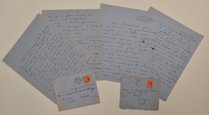 null COLETTE (Sidonie Gabrielle) écrivaine française (1873-1954) 2 lettres autographes...