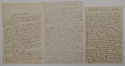 null FEYDEAU (Ernest) journaliste et romancier français (1821-1873) 3 lettres autographes...