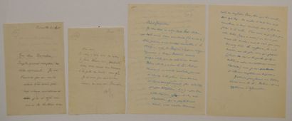 null GIDE (André) écrivain français (1869-1951) 3 lettres autographes dont 2 signées....