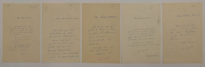 null JOUHANDEAU (Marcel) écrivain français (1888-1979) 5 lettres autographes signées...