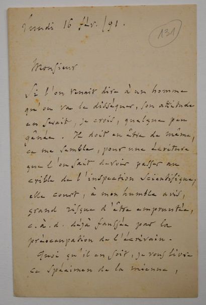 null GOUNOD (Charles) compositeur français (1818-1893) Lettre autographe signée à...