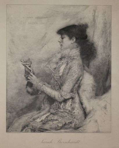 null Sarah BERNHARDT célèbre estampe d'après un portrait de Jules Bastien-Lepage...