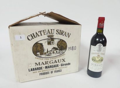 null 12 blles Château Siran grand cru exeptionnel 1980
