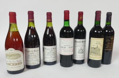null LOT de 7 bouteilles comprenant Château Lynch Bages 1976, Hospices de Beaune...