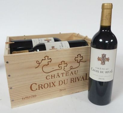 null 6 blles Château Croix du Rival 2016 caisse bois