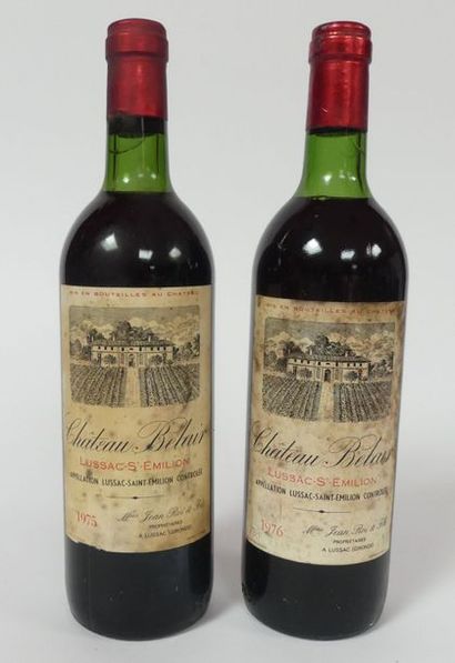null 7 bouteilles château Belair 1975 et 5 bouteilles chateau Belair 1976 (moisissures...