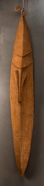 null OCEANIE. Figure d'ancêtre en bois sculpté. Ancienne étiquette circa 1950. H...