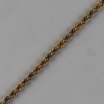 null Bracelet maille corde en or jaune, poinçon tête d'aigle (18K). Poids : 5,3 g....