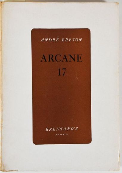 null BRETON (André). ARCANE 17. New York, Brentano’s, 1944. In-8 broché, couverture...