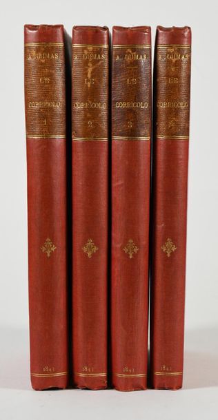 null DUMAS (Alexandre). LE CORRICOLO. Paris, Dolin, 1843. 4 volumes in-8, percaline...