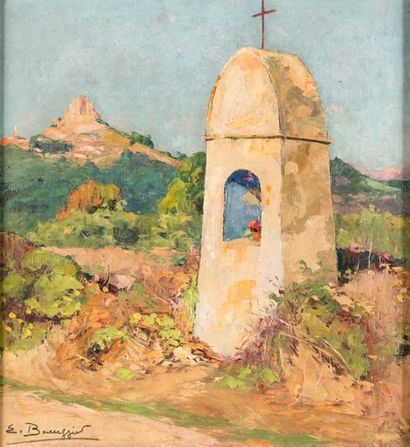 null Emile BEAUSSIER (1874-1944). The oratory of Sainte-Maxime- Grimaud (Var). Oil...