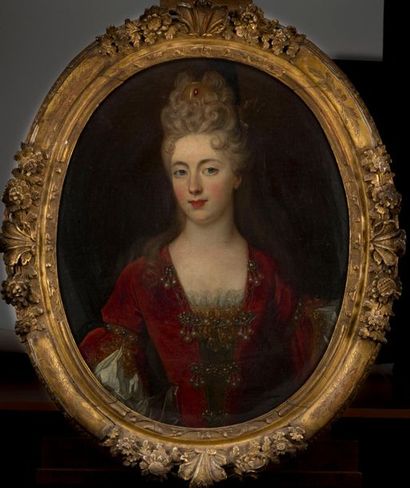 null French school from the first half of the 18th century. Portrait of a lady in...