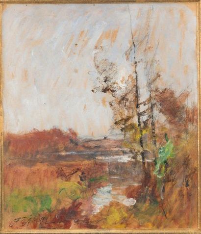 null François-Auguste RAVIER (1814-1895) - 19th century Lyonnaise school. Landscape...