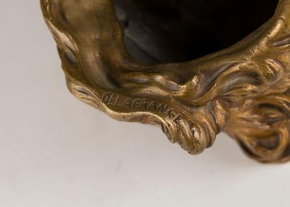 null Léon Noël DELAGRANGE (1872-1910). Decorative element in gilded bronze, female...