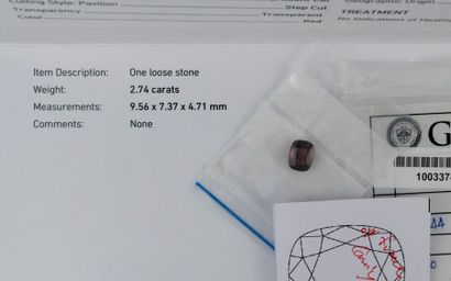 null 2.74 carat red spinel with GIA certificate.