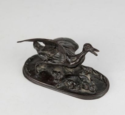 null According to Pierre-Jules Mène (1810-1879) Duck
Family
Model created in 1848
Bronze...