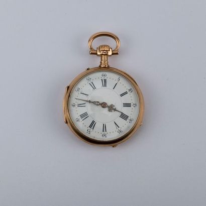 Pocket watch with double yellow gold case,...