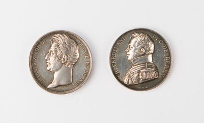 null Two silver medals: 
- CHARLES X CODDYN-SPYNS MP 
Medal. North Deputy 1826
Diameter:...