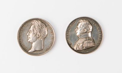 null Two silver medals: 
- CHARLES X CODDYN-SPYNS MP 
Medal. North Deputy 1826
Diameter:...