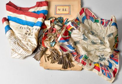 null Lot de mouchoirs et textiles. XIXème-XXème siècles.