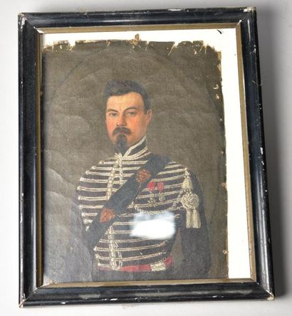 null Ecole Française du XIXème siècle. Portrait d'officier portant la Légion d'honneur....