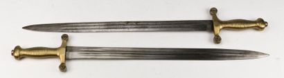 null Deux glaives type 1855. 
SF. 
L : 59 cm. 
Expert : Jean-Claude Dey