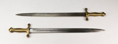 null Deux glaives type 1855. 
SF. 
L : 59 cm. 
Expert : Jean-Claude Dey