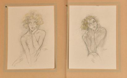 null Edouard Jules CHIMOT (1880-1959). Deux femmes en buste. Estampes signées. 19x13...