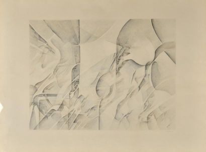 null Jean-Claude BARTHEL (1955). Composition. 1990. Crayon et crayon de couleur sur...