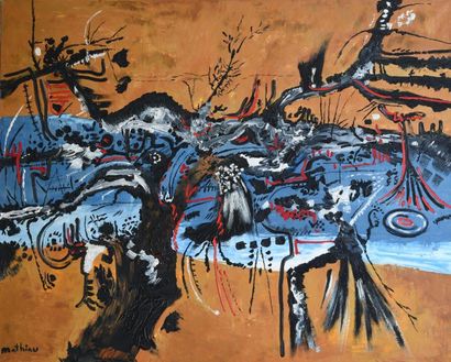 null André MATHIAU (1933-2013). 
Paysage. 1964. 
Huile sur toile signée en bas à...