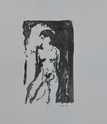 Michel MALY (né en 1936). Femme nue. Lithographie...
