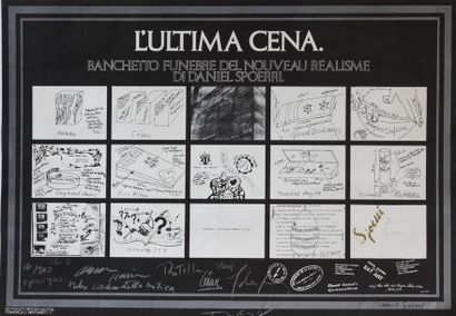 Daniel SPOERRI (1930). L'Ultima Cena (banchetto...