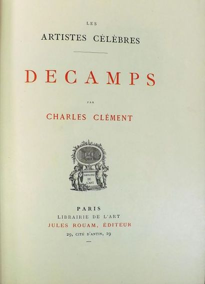 null CLEMENT (Charles). DECAMPS. Paris, J. Rouam, 1886. In-4°, demi-maroquin havane,...