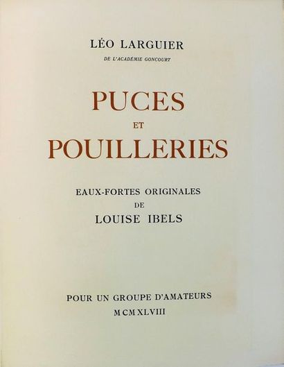 null IBELS (L.). 
LARGUIER (L). PUCES ET POUILLERIES. Paris, Pour un groupe d'amateurs,...
