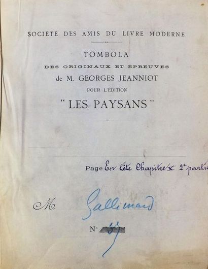 null JEANNIOT (G.) (1848-1934). 
BALZAC (H. de). LES PAYSANS. Paris, Société des...