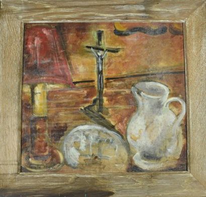 null Camille NIOGRET (1910-2009)

Composition à la lampe, au pichet et au crucifix

Huile...