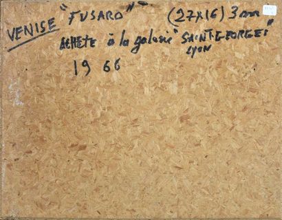 null 
Jean FUSARO (1925)




Venise. 1966. 




Huile sur carton, signée en bas à...