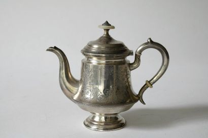 null Russia. Small silver teapot 84 zolotniks underlined by a net of pearls. The...