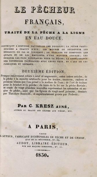 null KRESZ (C. Aîné). LE PECHEUR FRANÇAIS. Paris, Audot, 1830. In-12, demi-basane...
