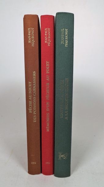 null Lot de 3 volumes. PEQUEGNOT. PECHE AU FOUET DES POISSONS CARNASSIER – MEMOIRE...