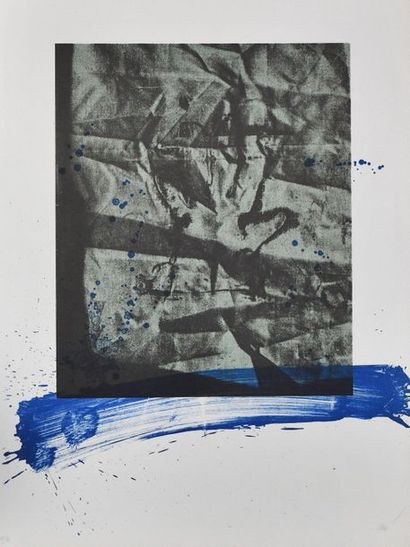 null Antoni CLAVE (1913-2005). Composition abstraite en vert et bleu. Lithographie...