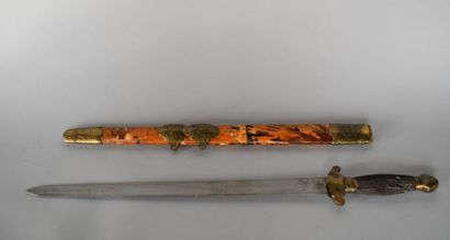 null Chinese or Indochinese sword. 

Blade with median edge. Scale-covered scabbard...