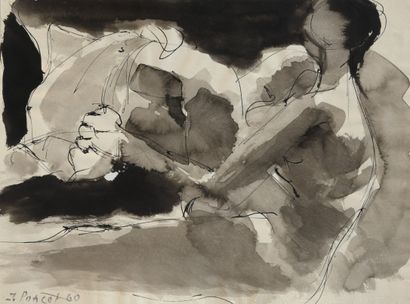 null Jacques PONCET (1921-2012).

Etudes de nus. 

Deux dessins à l'encre et lavis...