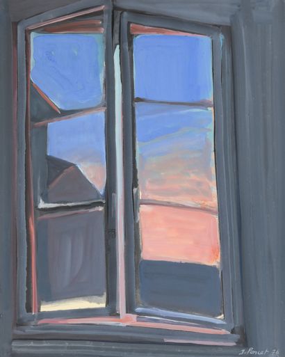Jacques PONCET (1921-2012). 
Fenêtre de l'atelier,...