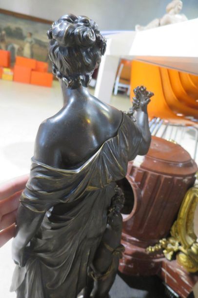 null STATEMENT AMENDMENT // Henri-Etienne DUMAIGE (1830-1888). Woman and love. Bronze...