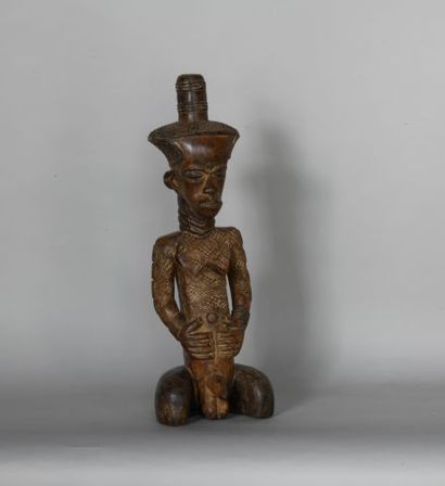 null CONGO 

Buste de personnage masculin à décor de scarifications en bois sculpté....