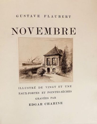 null FLAUBERT (G.). Novembre. Paris, Devambez, 1928. In-4° en feuilles, sous couverture...