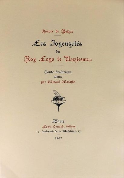 null BALZAC (H. de). Les joyeuzetés du roy Loys le Unziesme. Paris, Conard, 1907....