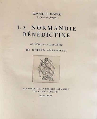 null GOYAU (G.). La Normandie Bénédictine. Gravures en taille douce de Gérard Ambroselli....